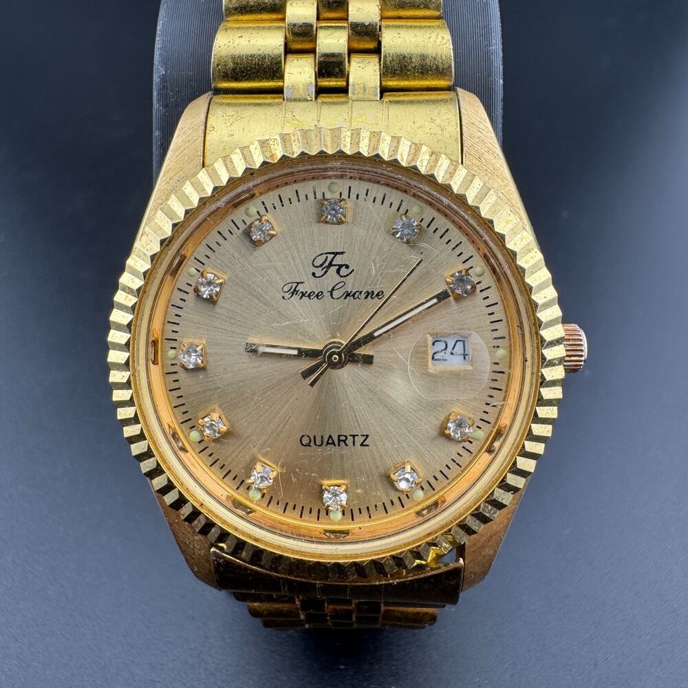 Free Crane Quartz Watch Gold Tone Datejust Style Date Window